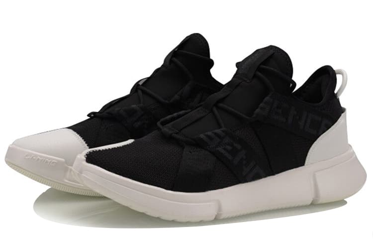 LINING Vintage Basketball Shoes Men Low-Top Black/White 6