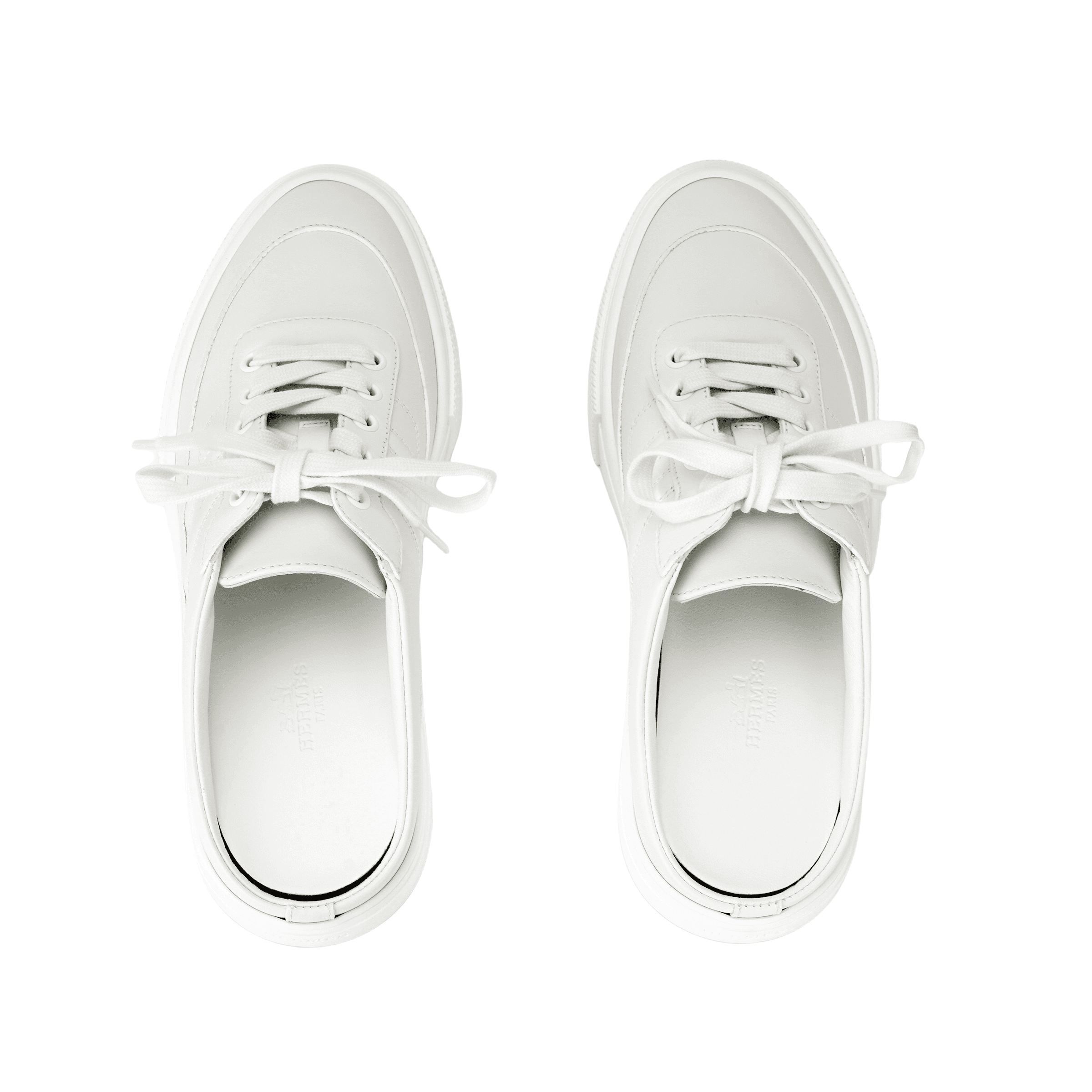 HERMES Keep Keep Calfskin Round Toe Slip-On No Special Function Closed-Toe Slides Women's White 6