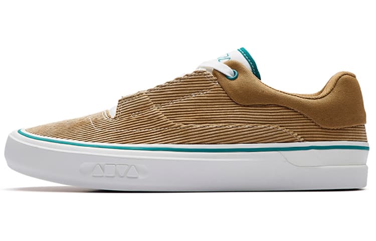 ANTA Ao Li Skateboard Shoes Men Low-Top Plaid Brown/Ivory White