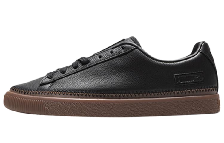 PUMA Unisex Basket Stitched Low Top Sneakers Black/Brown 2