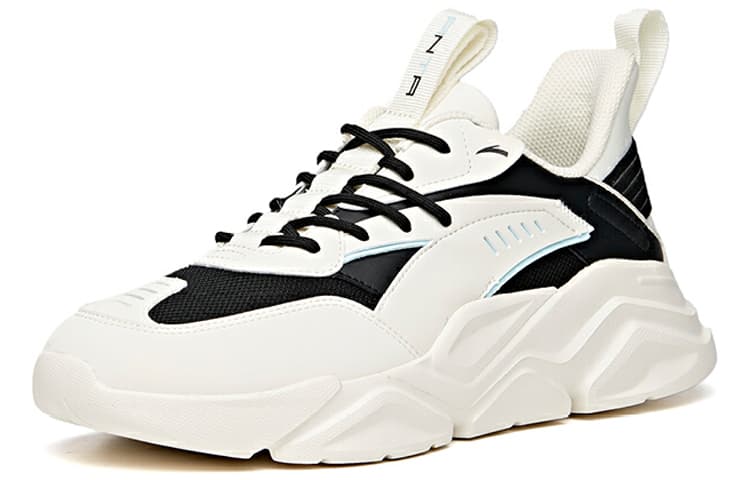 Anta Life Collection Cushioned Anti-Slip Wear-Resistant Breathable Lightweight Low-Top Casual Shoes Men's Black White 4