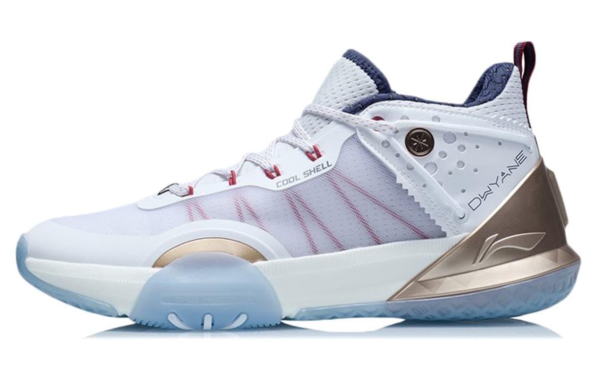LiNing All Day 6 V2 Cushioning Anti-Slip And Wear-Resistant Coverage Support Mid-Top Basketball Shoes Men's White Blue 2