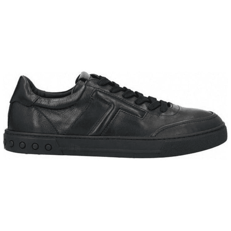 TOD'S Genuine Leather Versatile Comfortable Low-Top Sneakers Men's Pure Black 3