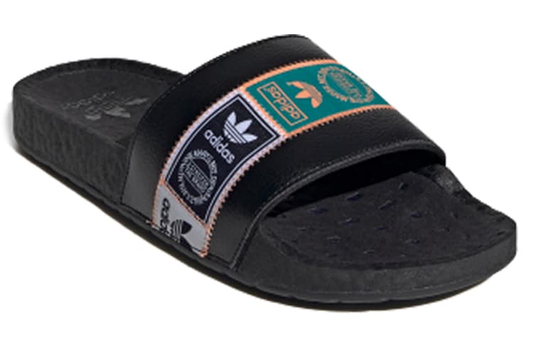 Adidas Originals Adilette Boost Printing Unisex Slippers 'Green Black' 3