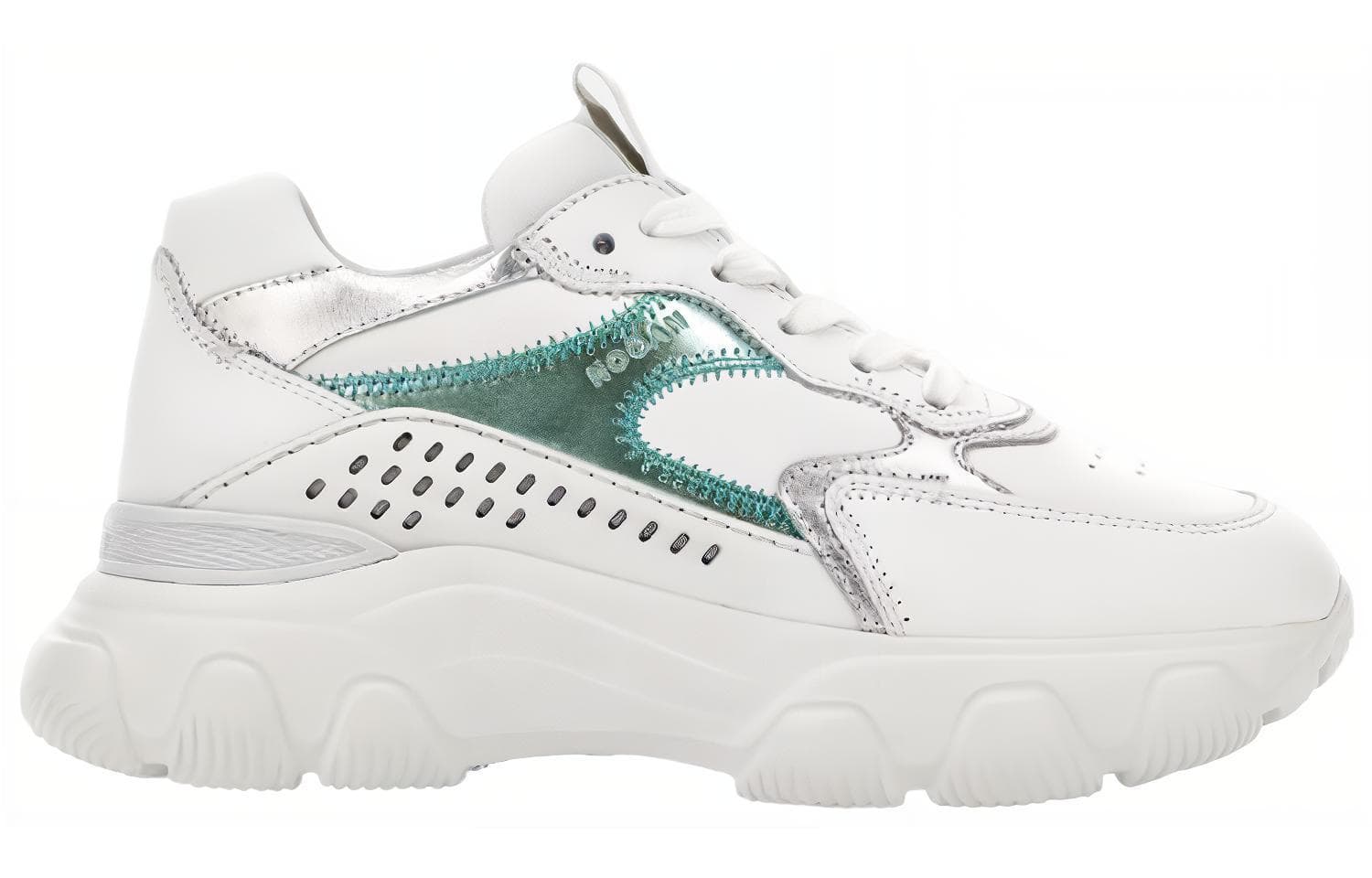 HOGAN Hyperactive Comfortable Versatile Anti-Slip Low-Top Casual Shoes Women's White Green 4
