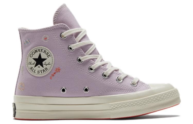 Converse Chuck Taylor All Star 70 Hi Embroidered Floral Pale Amethyst Women's 4