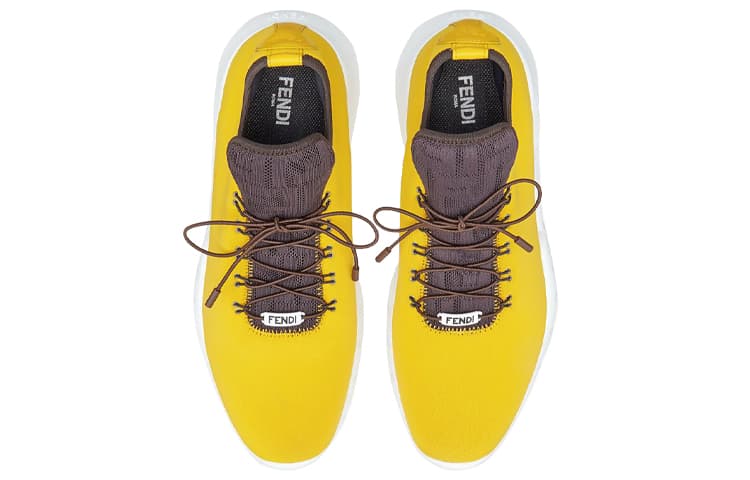 FENDI Cushioning Wear-Resistant Low-Top Casual Shoes Men's Yellow 5