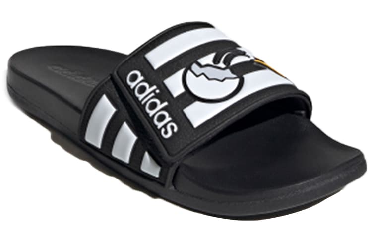 Adidas Neo Adilette Comfort Adj Yellow Crossover Black White Unisex Slippers 'Black White' 6