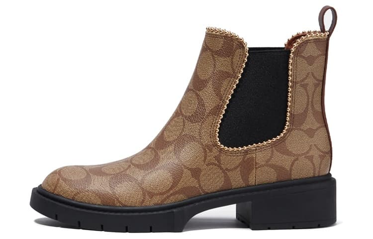 COACH Levy Short Chelsea Boots Women's Khaki 2