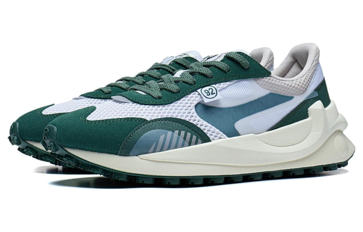 LiNing Square Anti-Slip Wear-Resistant Low-Top Sports Casual Shoes Men's White Green 6