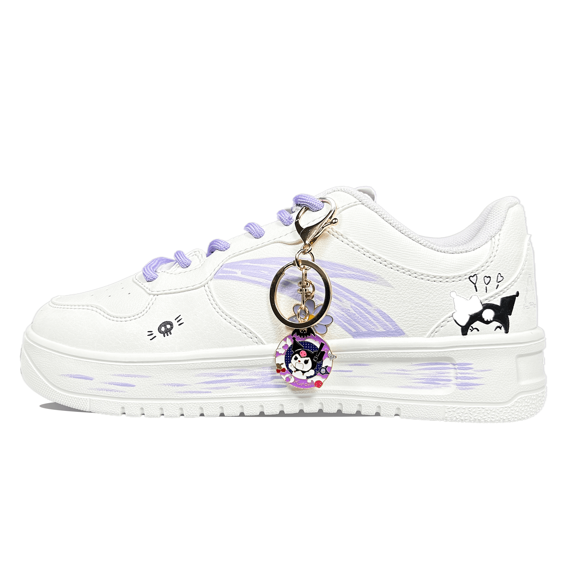 Anta Anti-Slip Wear-Resistant Low-Top Skateboard Shoes Women's White Purple 3
