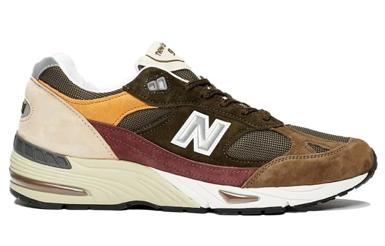 New Balance 991 Olive Burgundy Brown 4