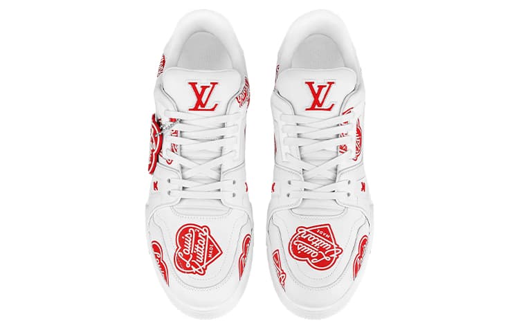 LOUIS VUITTON X Nigo Trainers 'White With Red Logo Hearts' 6