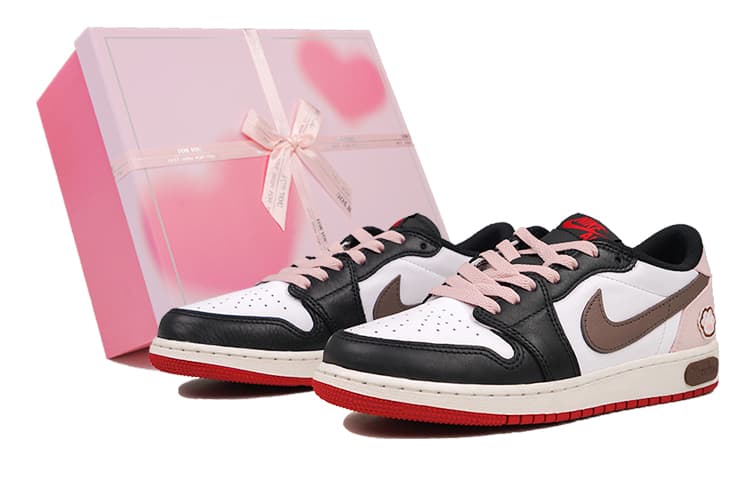 Jordan Air Jordan 1 RISK Low-Top Vintage Basketball Shoes GS Pink Brown 2