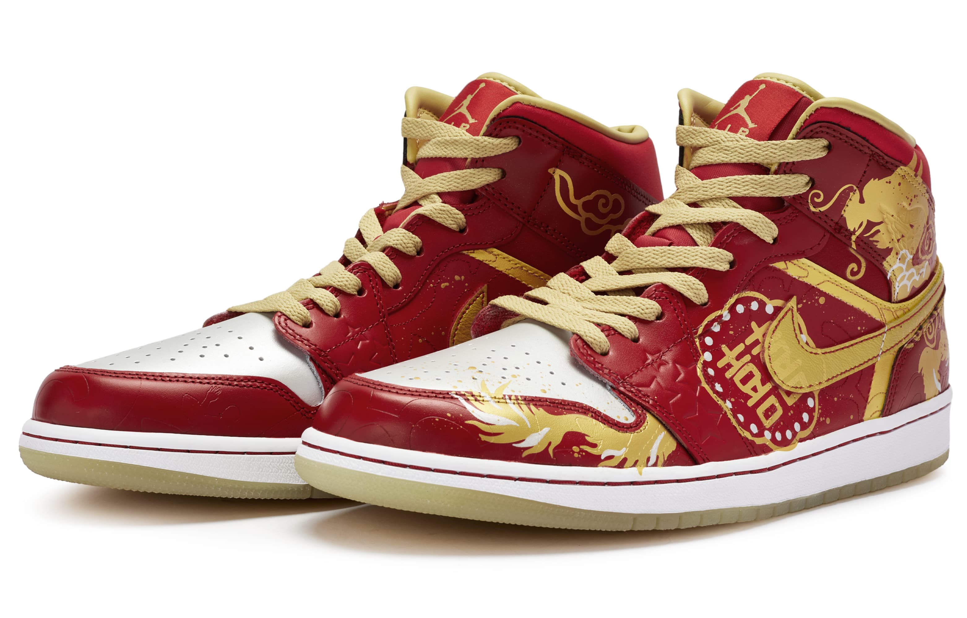 JORDAN Air JORDAN 1 Vintage Basketball Shoes Unisex High-Top Silver 5