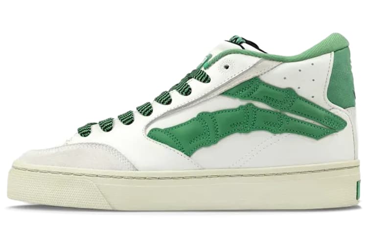 1807 X LINING Do Not Enter The River Skateboard Shoes Men High-Top White/Green
