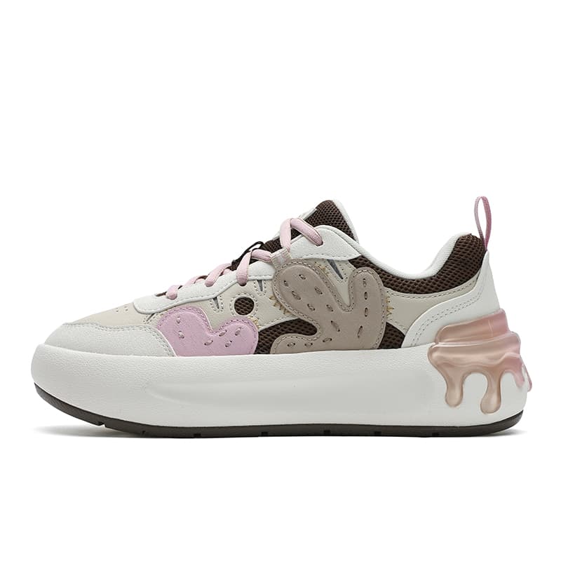 FILA CACTI Cactus Shoes Fashion Versatile Comfortable Lightweight Breathable Women's Low-Top Skate Shoes White Brown 4
