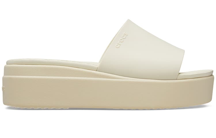 Crocs Brooklyn EVA Slip-On Open-Toe Slide Sandals Women's Bone White 4