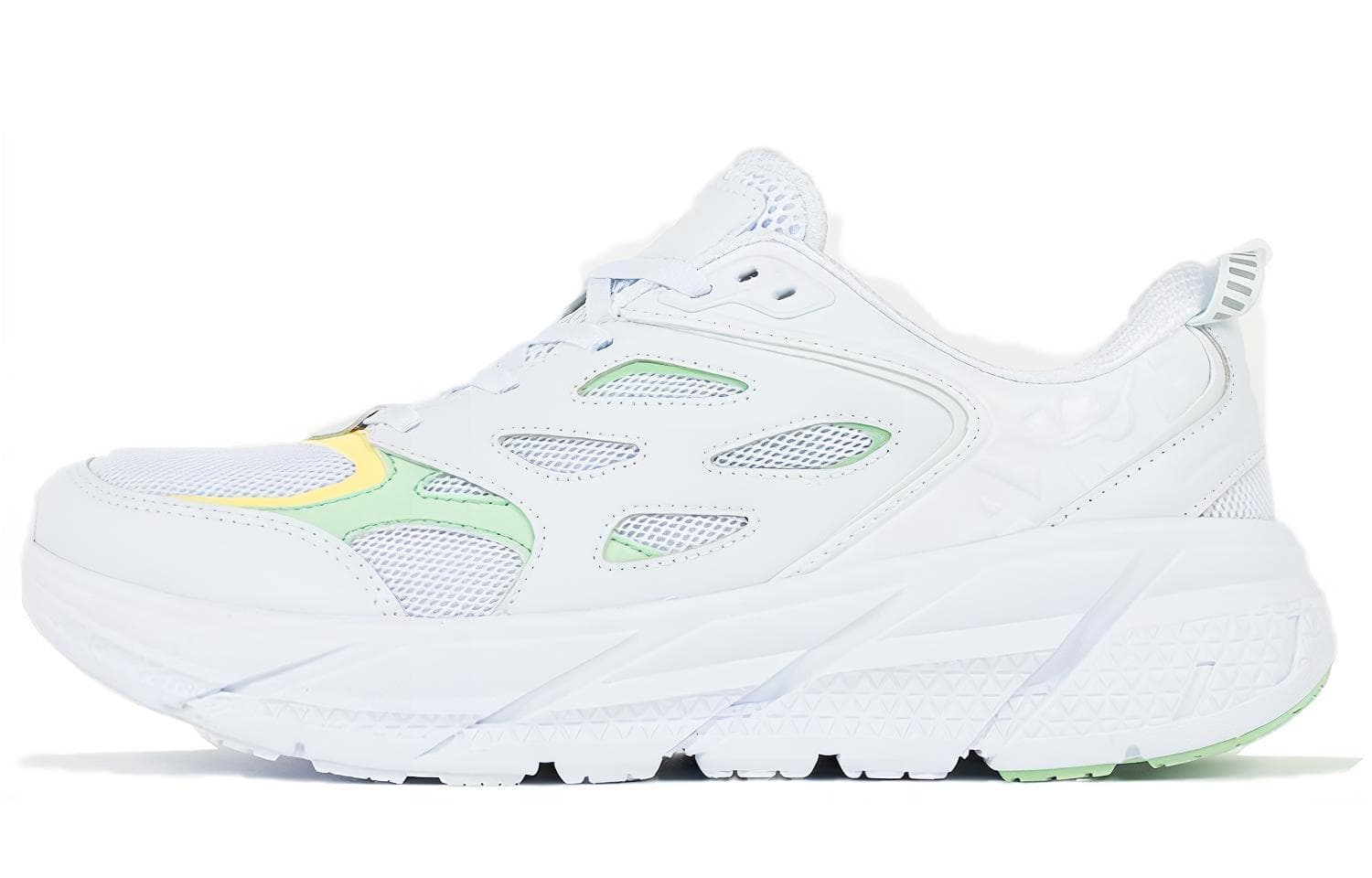 HOKA ONE ONE Clifton L Lightweight Trendy Versatile Leather Cushion Low-Top Running Shoes Men's White