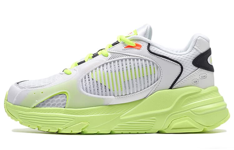 LiNing 92 Gallop Fabric Synthetic Leather Shock-Absorbing Breathable Non-Slip Wear-Resistant Low-Top Lifestyle Casual Shoes Unisex White Green