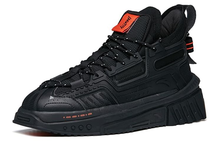 ANTA Skateboard Shoes Men Mid-Top Black Orange 6