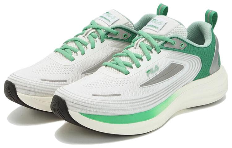FILA NUVOLE EVO Anti-Slip Wear-Resistant Low-Top Casual Running Shoes Men's White Green 5