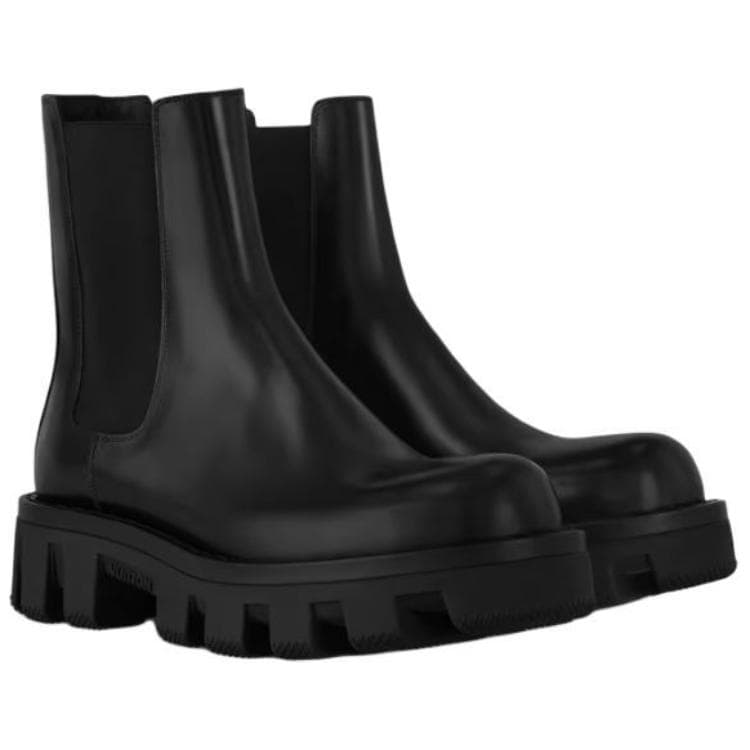 LOUIS VUITTON Short Chelsea Boots Men's Black 6