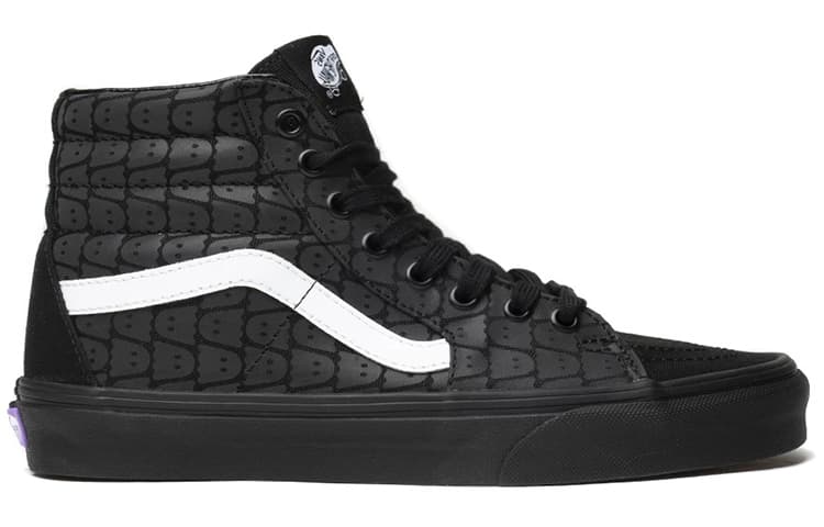 Vans SK8 HI Ghostly High Top Skate Shoes Black White 3