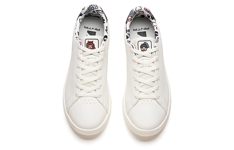 Anta Lifestyle Series Versatile Casual Low-Top Skate Shoes Men's White-Black 6