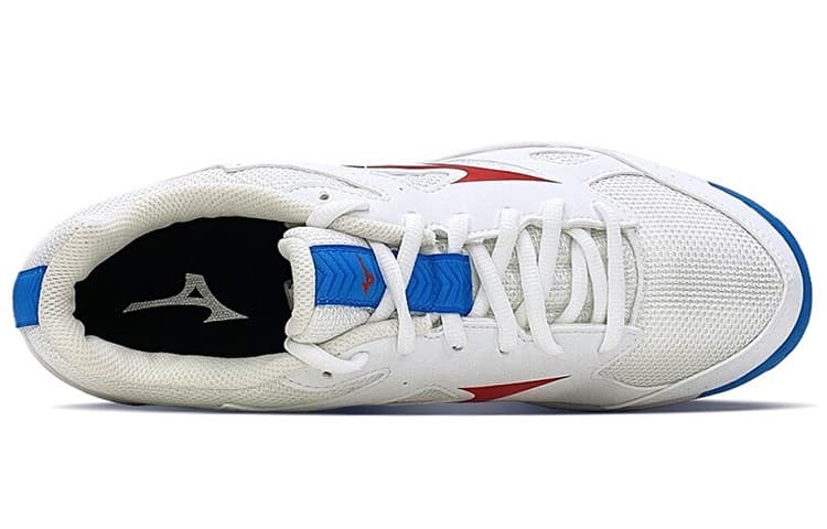 Mizuno Cyclone Speed CN Slip Resistant, Abrasion Resistant, Breathable Low top Training Shoes Unisex White Blue Red 6