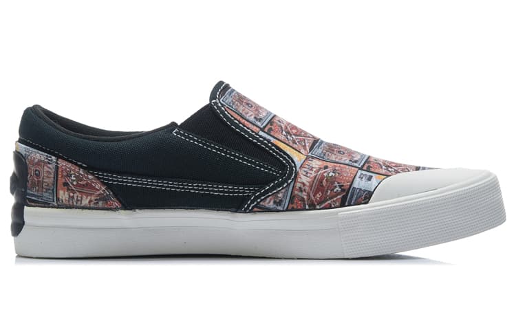 LiNing Abrasion-Resistant Slip-Resistant Low-Top Skateboard Shoes Men's Black 3