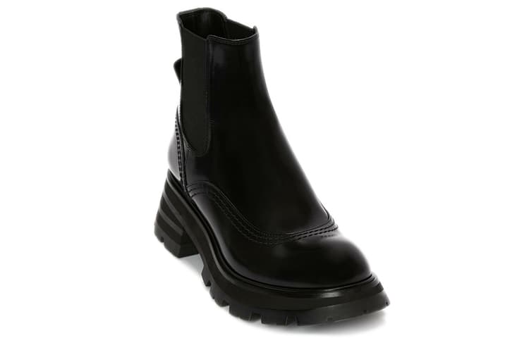Alexander McQueen Leather Chelsea Ankle Boots 'Black' Women's 6