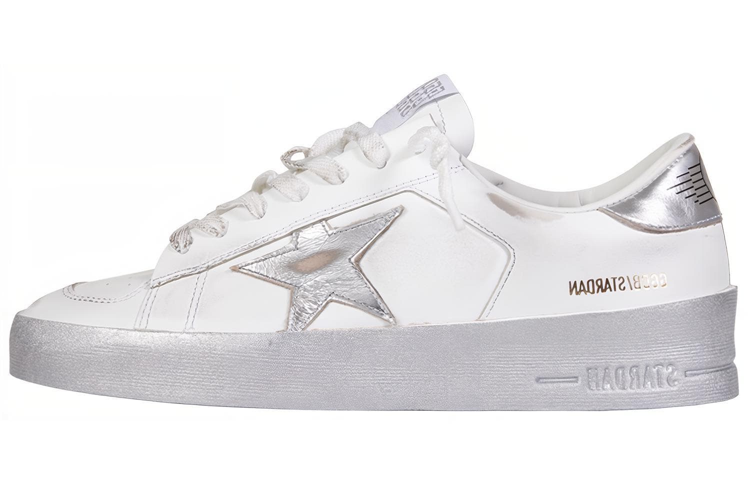 Golden Goose Stardan White Silver-tone Women's