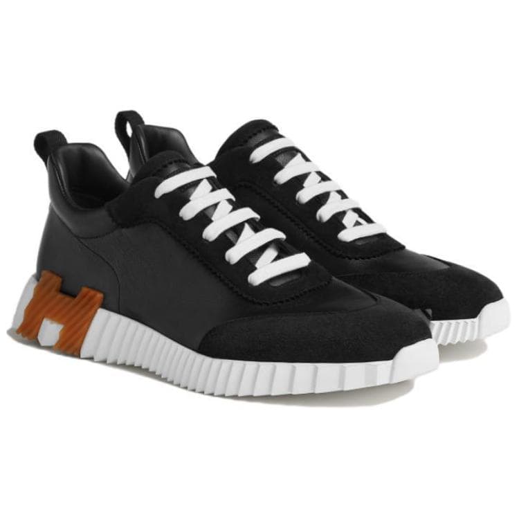 HERMES Bouncing Casual Shoes Men Low-Top Black 6
