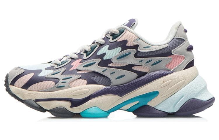LiNing CF Tracing Cushioning Rebound Low-Top Casual Shoes Women's Grape Gray Purple 2
