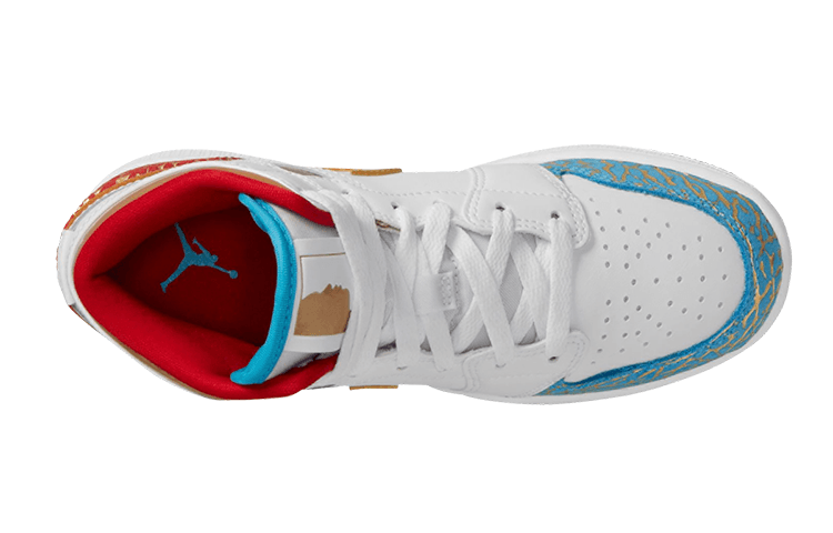 Jordan 1 Mid Sneaker School NC To Chicago GS 5