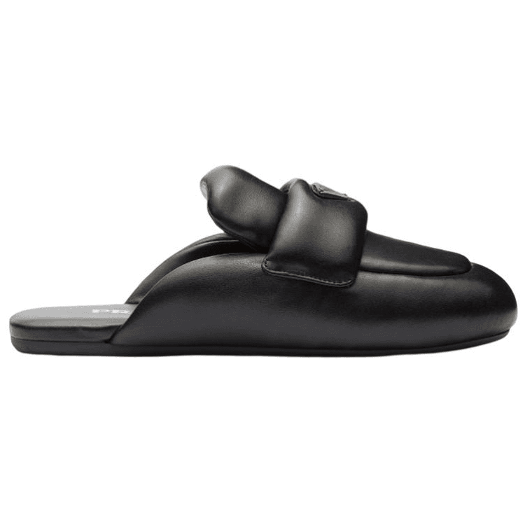PRADA Soft Padded 5mm Sabots Black Nappa Leather Women's 3