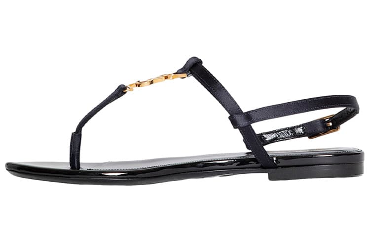 SAINT LAURENT Cassandra Satin Sandals 2