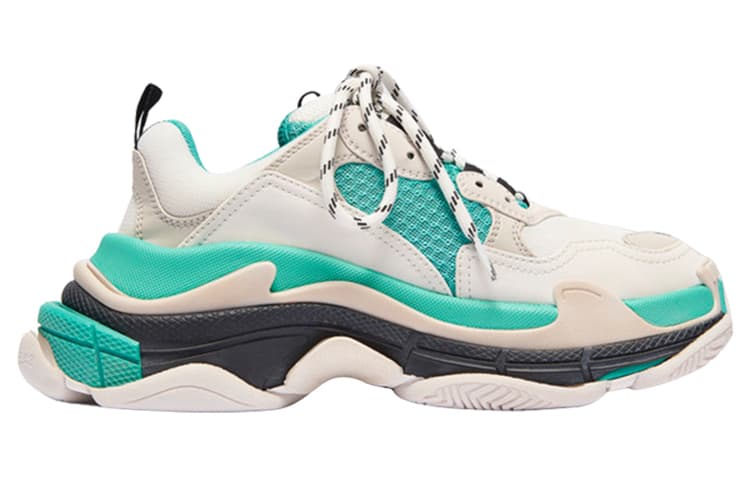 Balenciaga Balencaiga Triple S White Grey Turquoise Women's 4