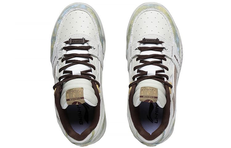 LiNing Moon White Slip-Resistant Cushioning Wear-Resistant Lightweight Low-Top Skateboard Shoes Unisex White Green 6