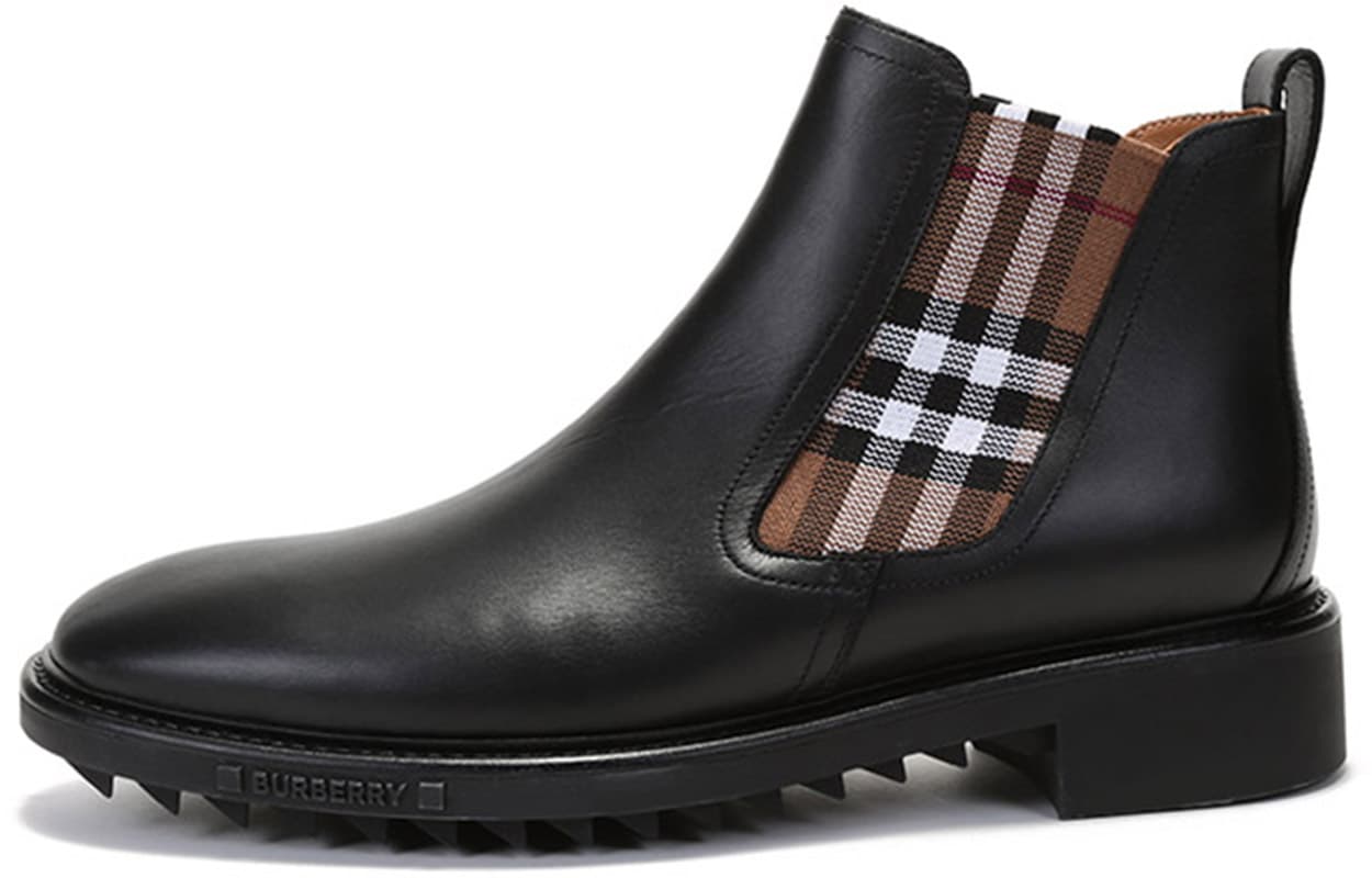 Burberry Check-panel Ankle Boots 2