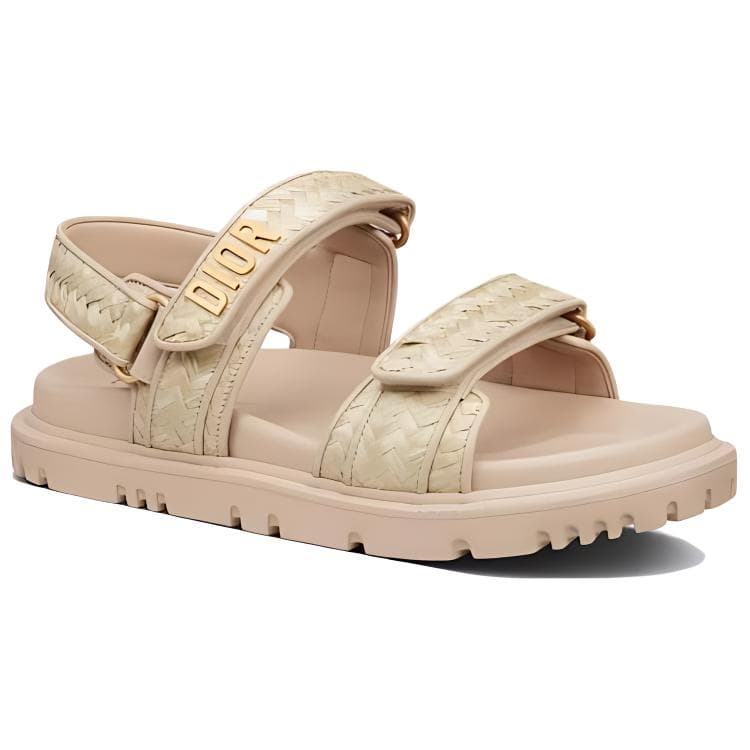 DIOR DIORAct Beach Sandals Women's Yellow Hemp 5