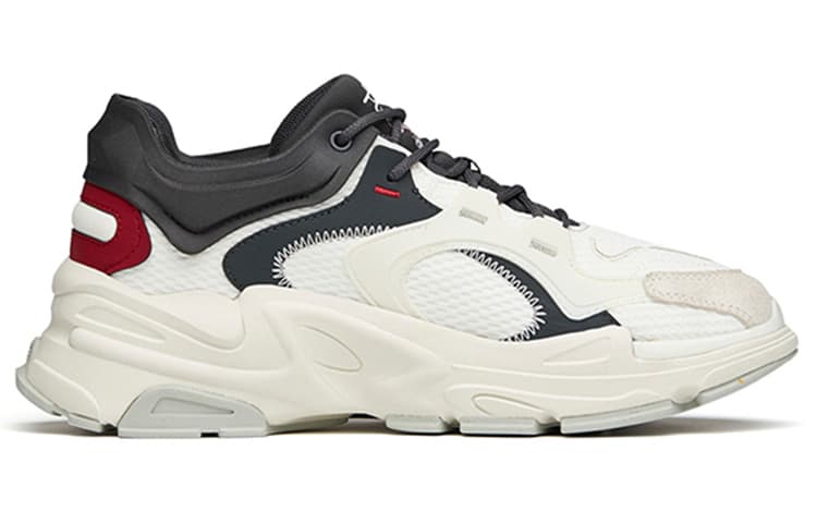 Anta Life Collection Cushioning Wear-Resistant Low-Top Casual Shoes Men's White Red Black 3