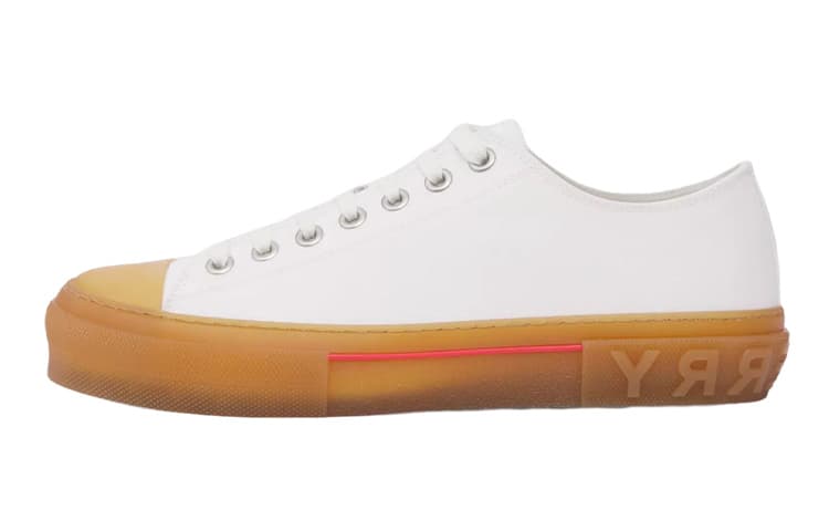 Burberry Logo Detail Cotton Trainer White