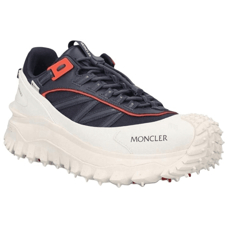 Moncler Trailgrip Round Toe Drawstring 4.5cm Low-Top Dad Shoes Men's White Blue 5
