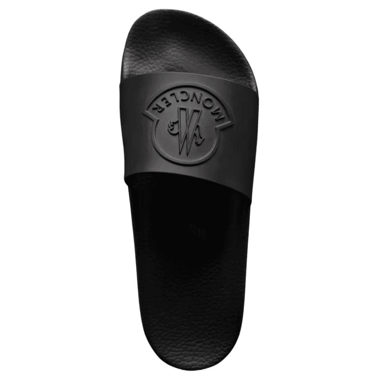 Moncler Basile Round-Toe Open-Toe Slide Sandals 3cm Men's Black 6