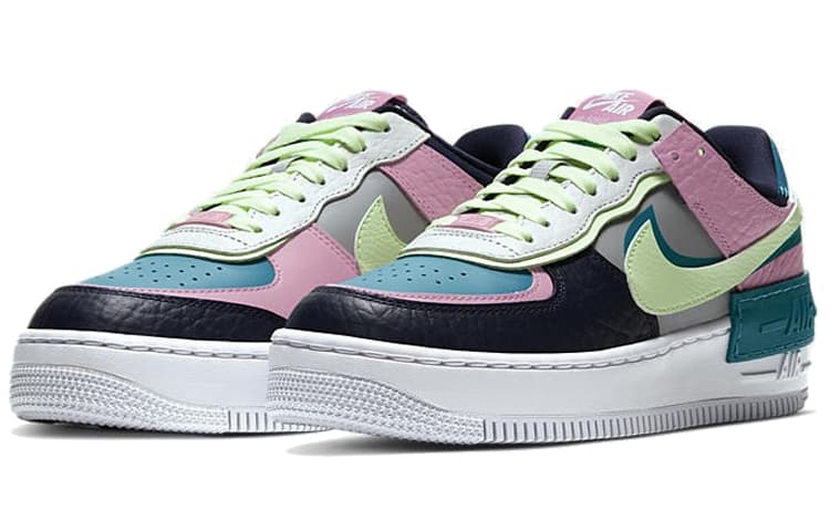 Nike Air Force 1 Low Shadow Barely Volt Oracle Aqua Women's 5