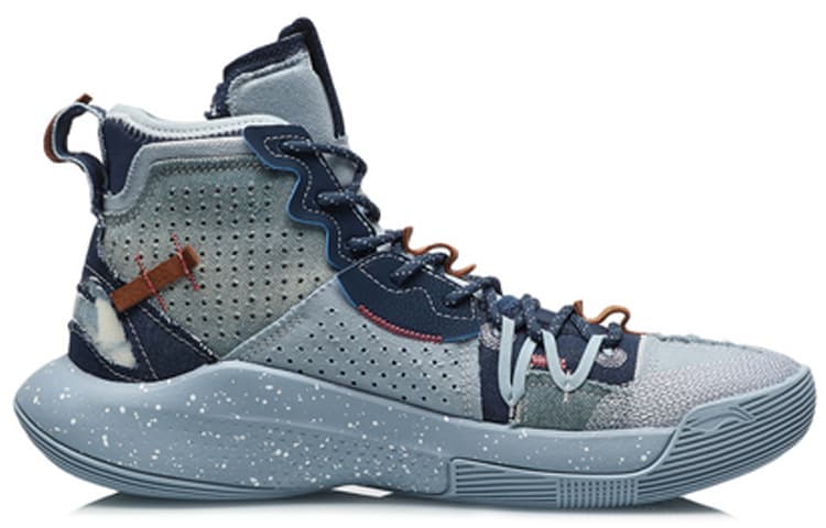 LINING SONIC 8 Basketball Shoes Men High-Top Deep Prussian Blue 5
