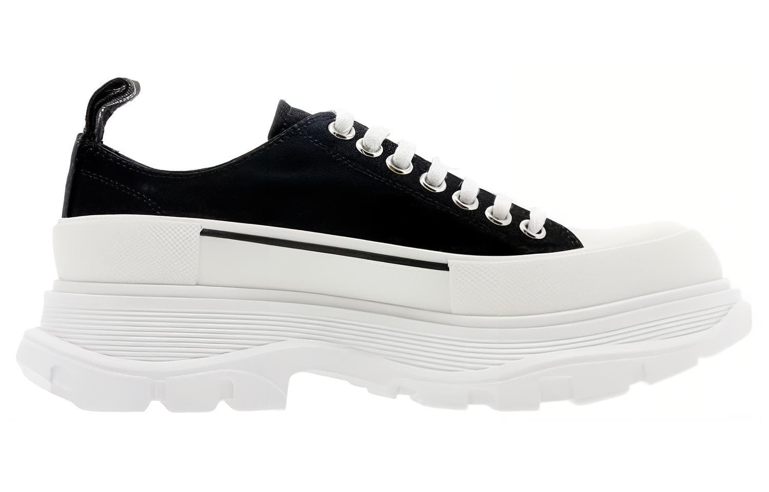 Alexander McQueen Tread Slick Low Lace Up 'Black White' Women's 3