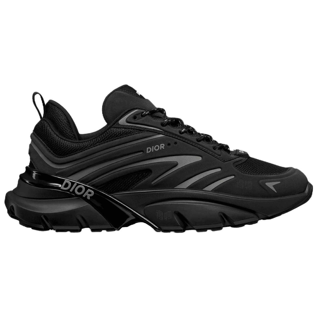 DIOR B44 Blade Round Toe Lace-Up Low-Top Casual Shoes Men's Black 4